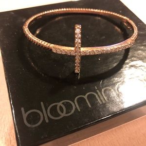 Jewelry - Rose Gold CZ Cross Bangle Jewelry - Rose Gold CZ Cross Bangle